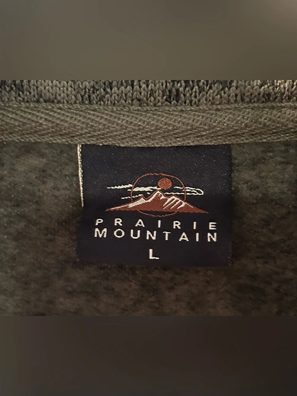 Prairie Mountain “Cougar Washington” Men's Olive green Zip-Up Knit Jacket Size L